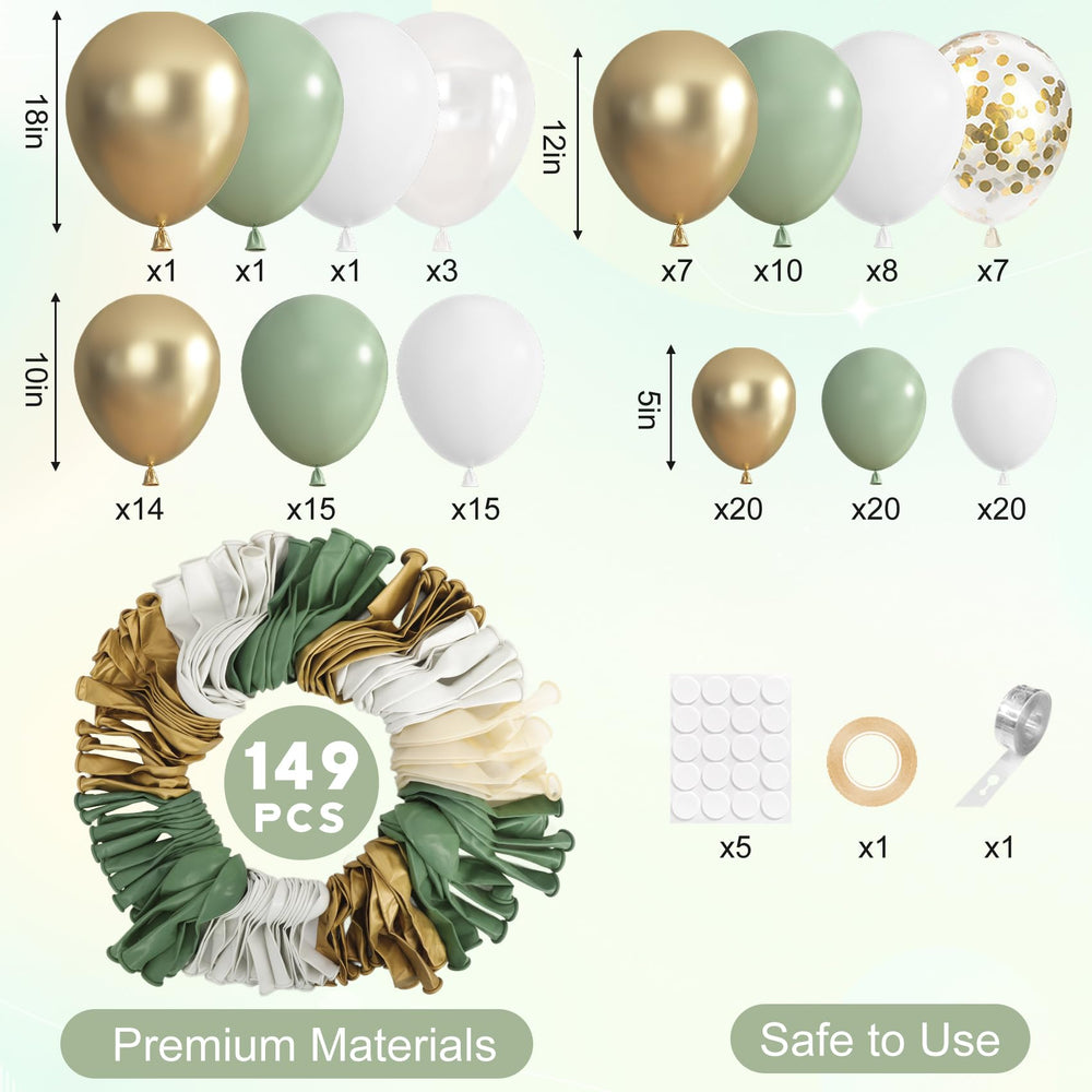 Ouddy Party sage green 10in balloon versatile interior party accents