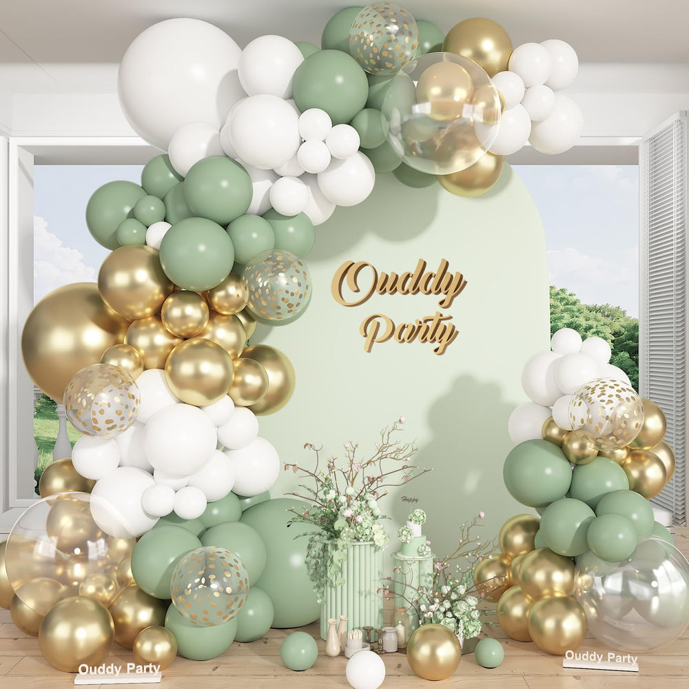 Ouddy Party sage green 12in balloon mix adds color variety for arches