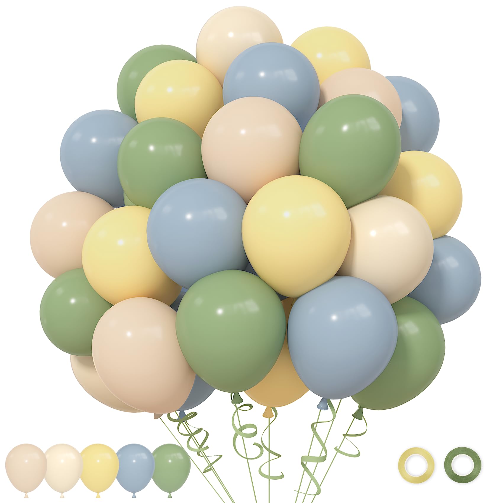 Ouddy Party sage-green 12in balloons for elegant decor and arches