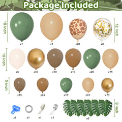 Ouddy Party sage-green 18in balloons creates an elegant neutral backdrop.