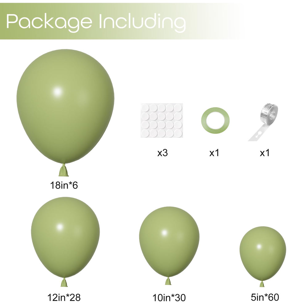 Ouddy Party sage green 12in balloons closeup, ideal for photo-worthy decor