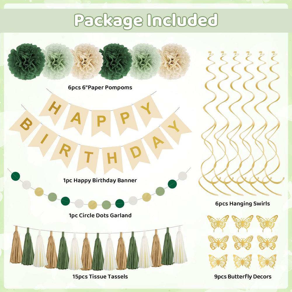 Ouddy Party sage green balloon bouquet for festive parties.
