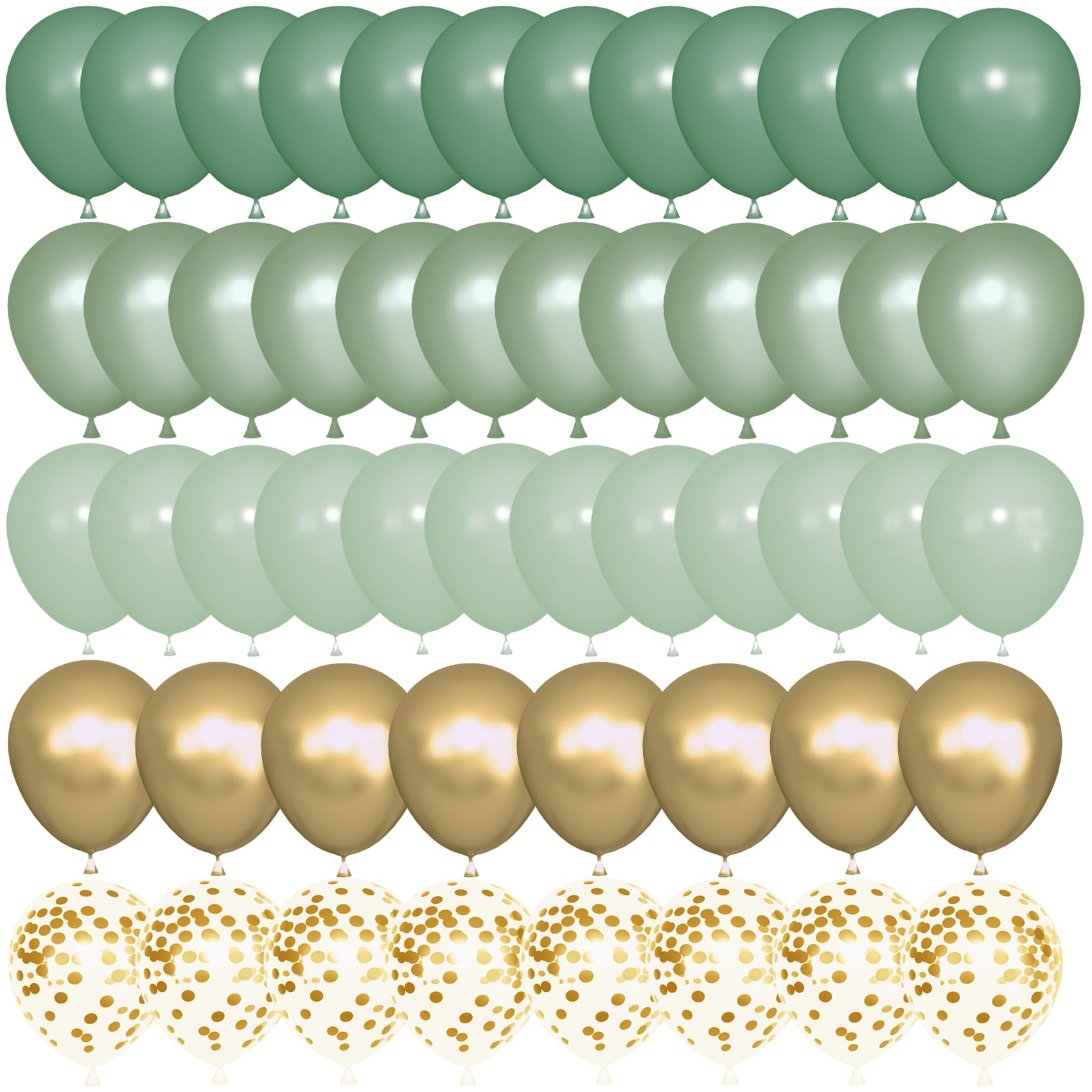 Ouddy Party sage green balloons 72-piece set with pearl finish for elegant event decor