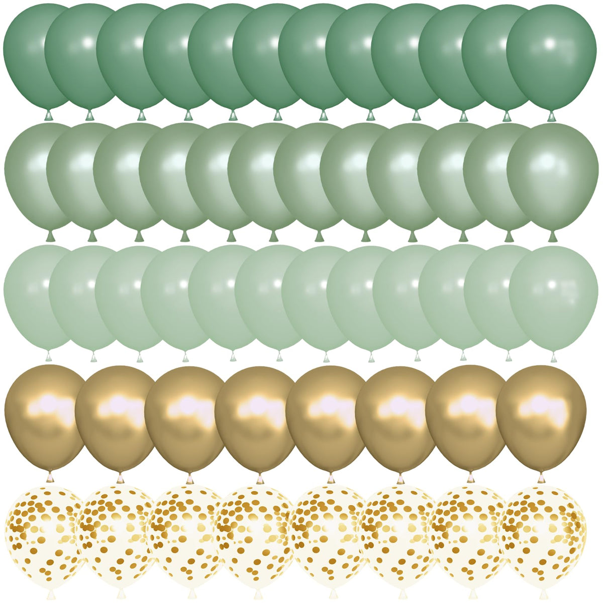 Ouddy Party sage green balloons 72-piece set with pearl finish for elegant event decor