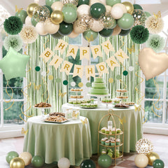 Ouddy Party sage green butterfly decor accents ambience.