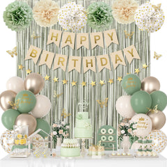 Ouddy Party sage-green confetti balloons 12 inch for festive birthdays