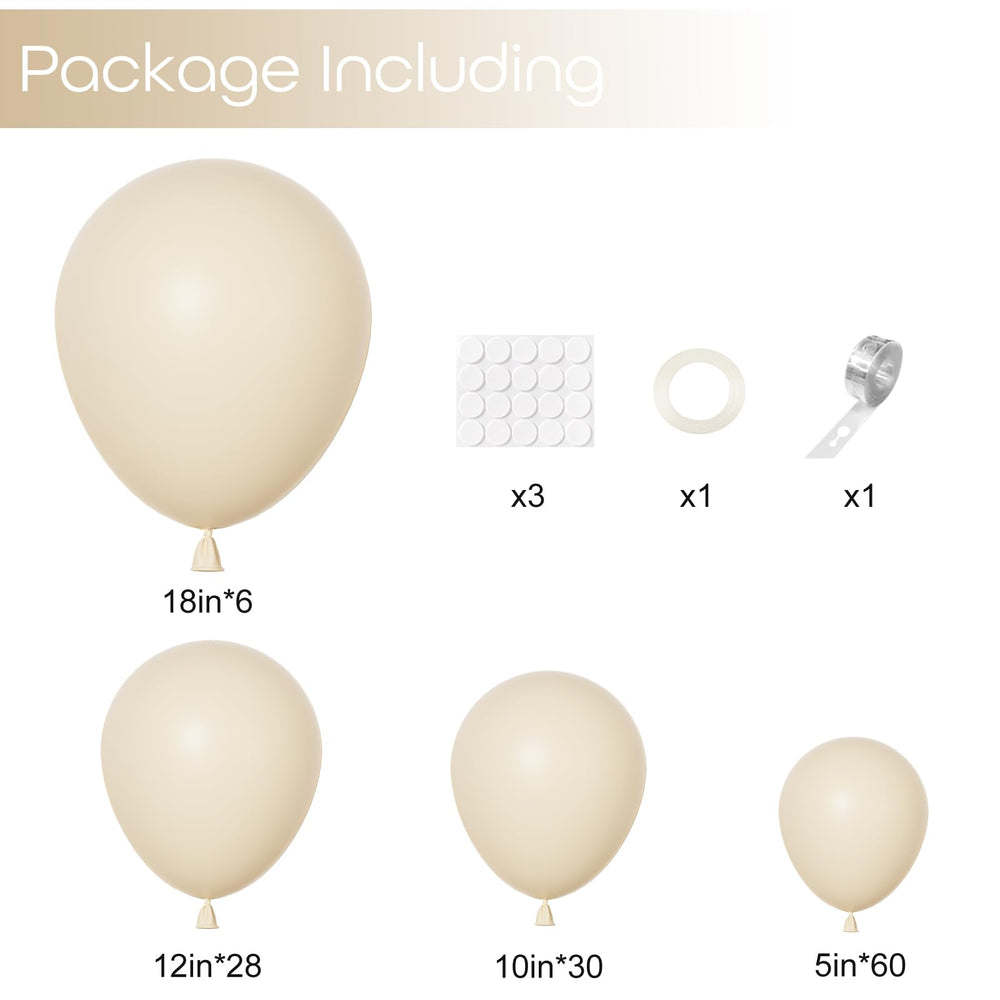 Ouddy Party sand-white 12in balloons adding soft dimension to wedding and shower setups