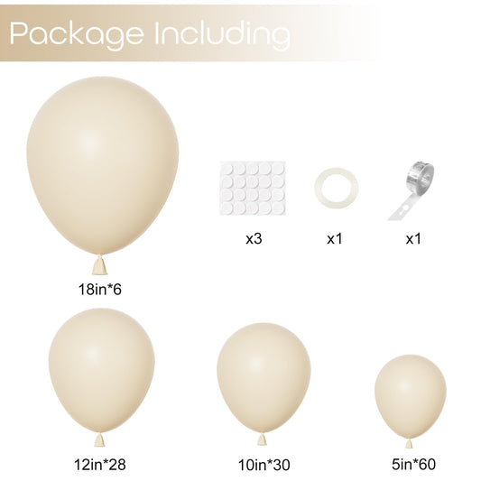 Ouddy Party sand-white 12in balloons adding soft dimension to wedding and shower setups