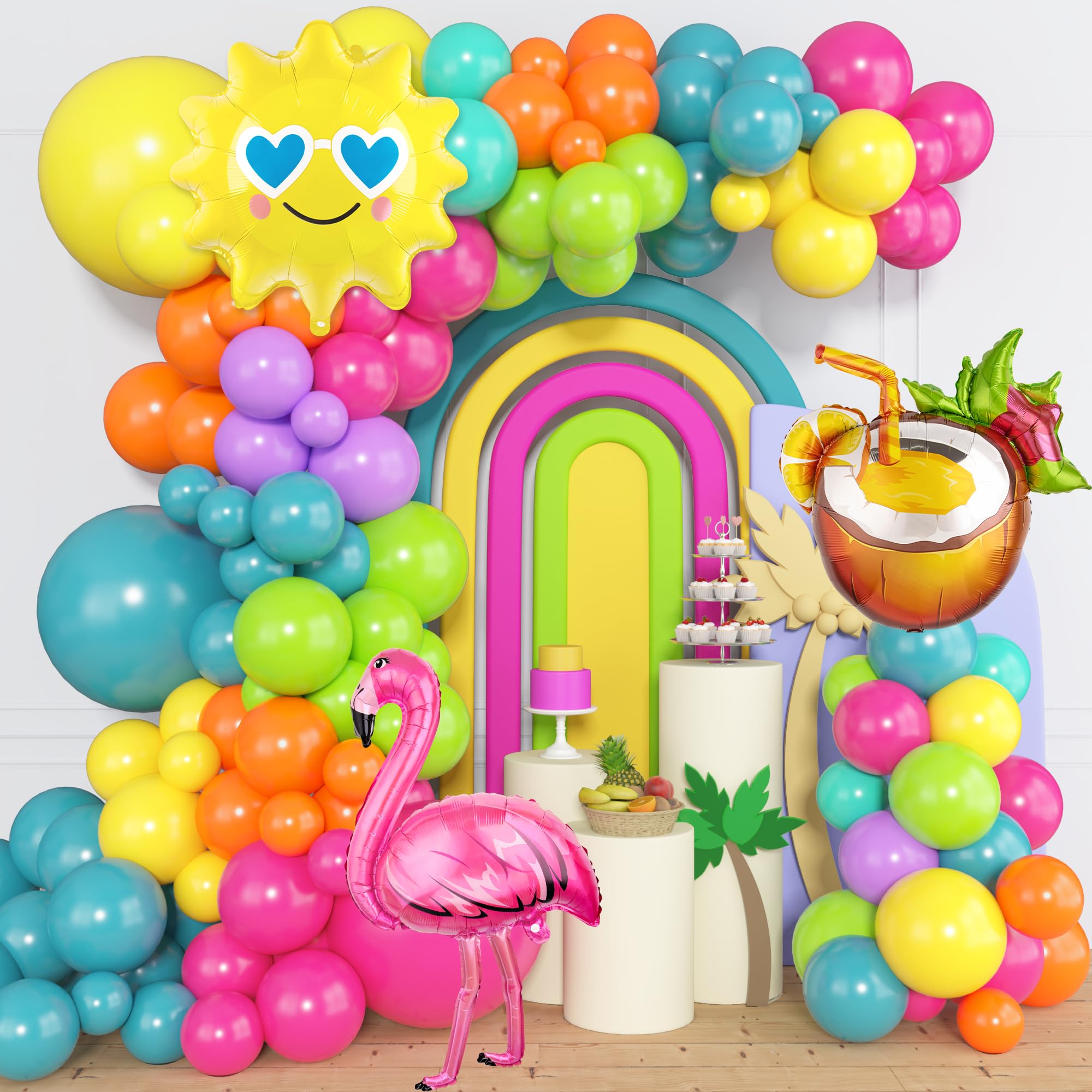 Ouddy Party sun foil balloon brightens poolside or beach setup