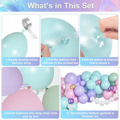 Ouddy Party teal blue purple balloons brighten beach and mermaid themes