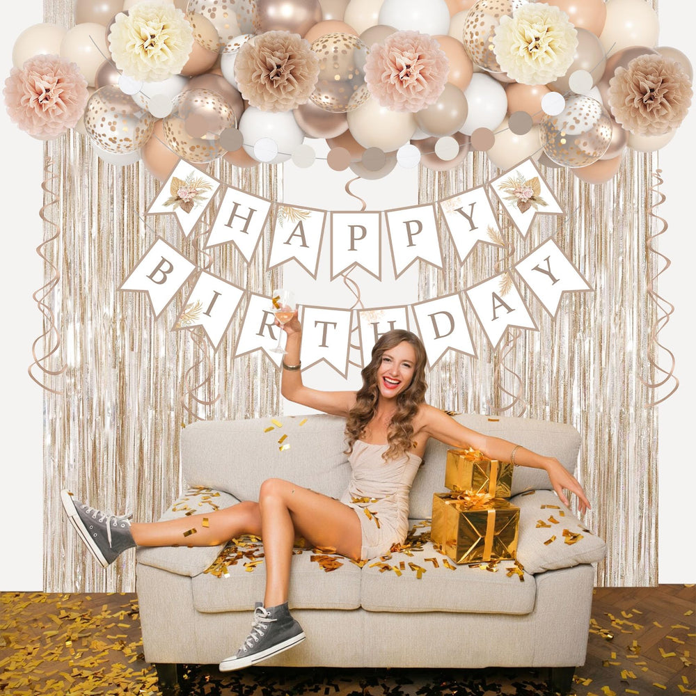 Ouddy Party tissue tassels in cream tones elevate decor.
