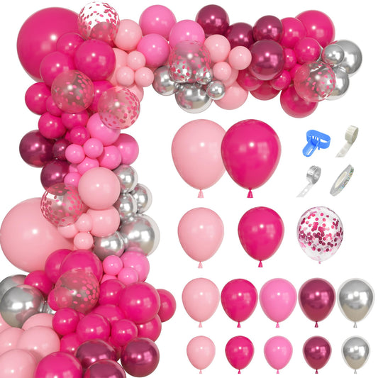 Ouddy Party pink confetti 12-inch balloon adds festive sparkle