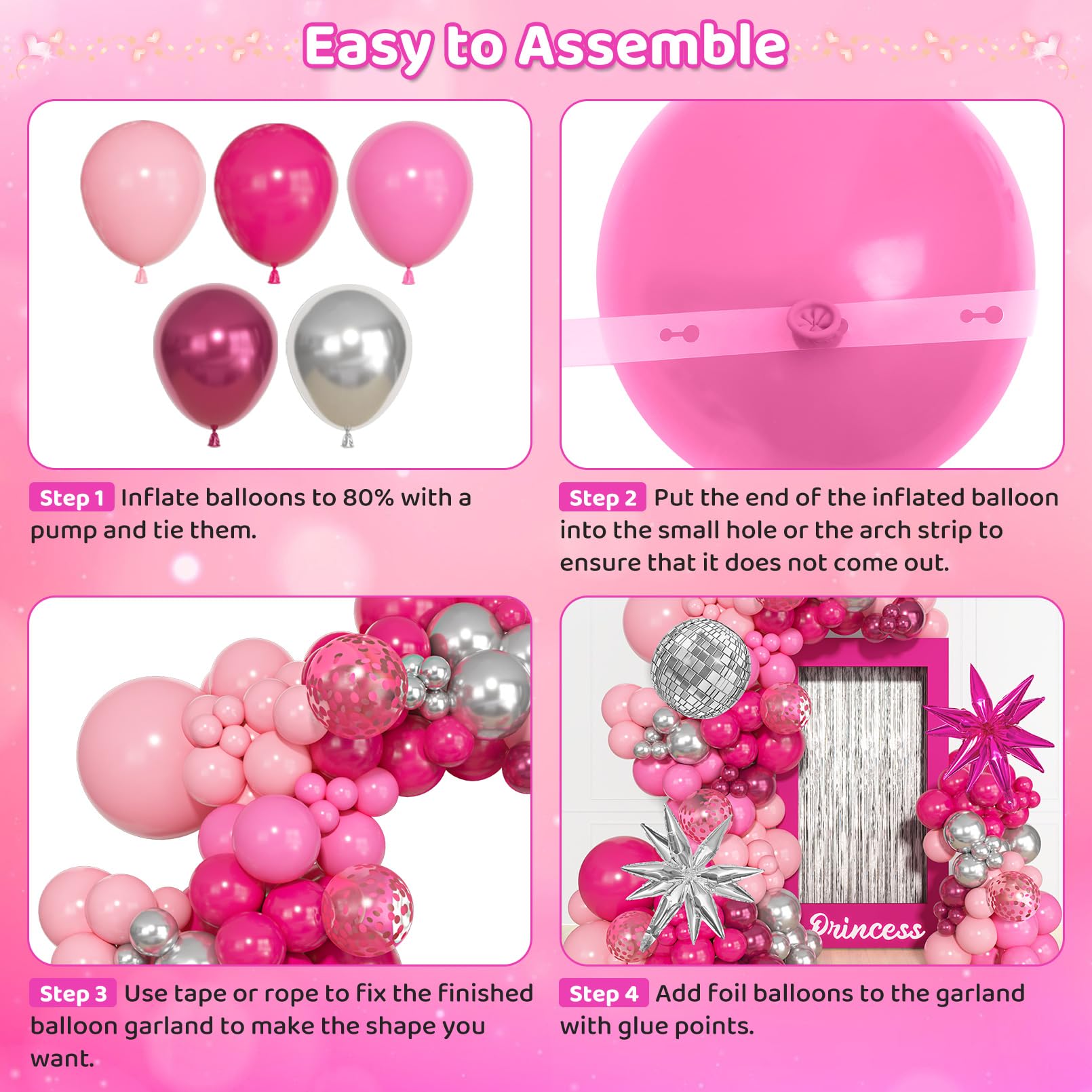 Ouddy Party balloon arch kit assembly tools for quick setup