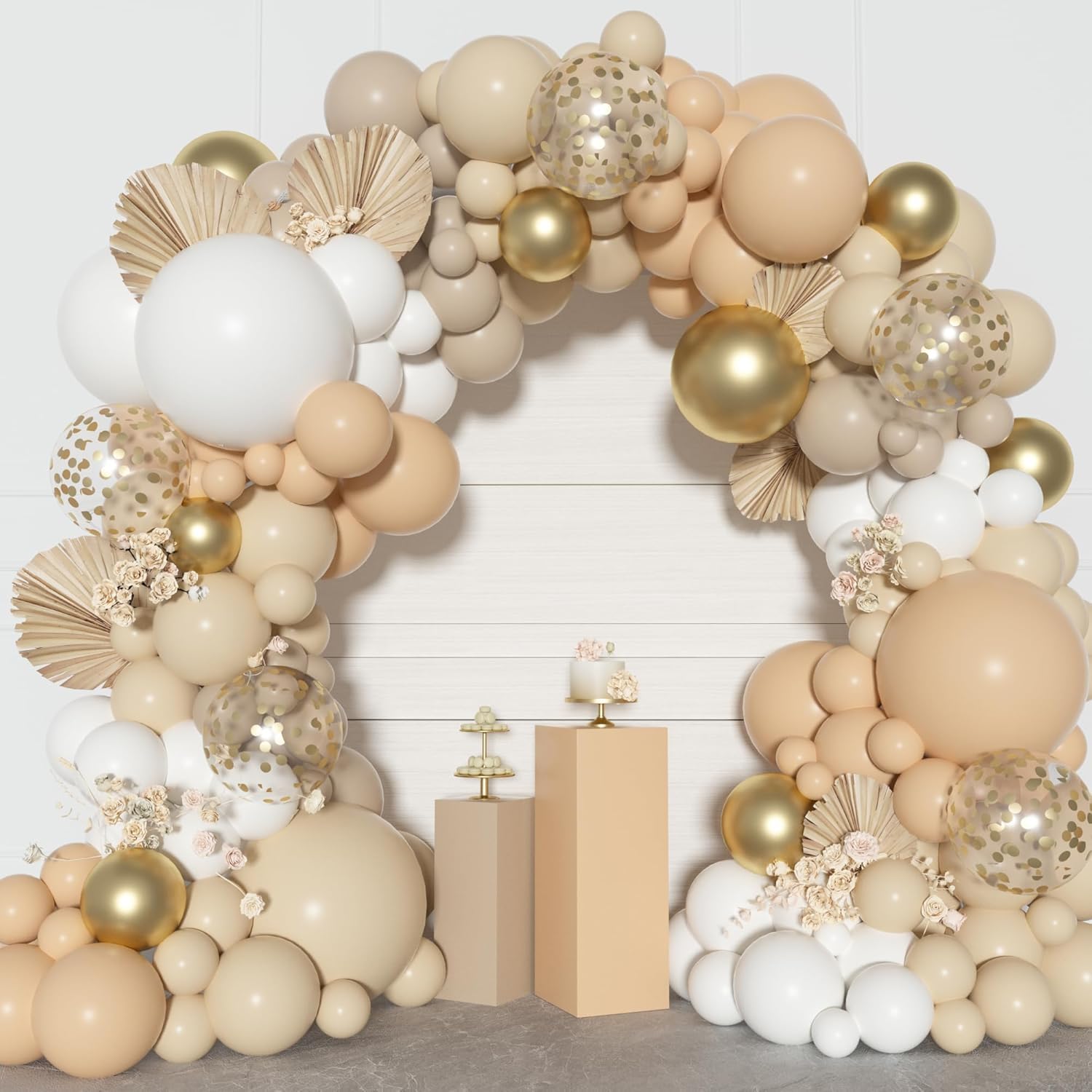 Ouddy Party wedding baby shower backdrop with neutral tones