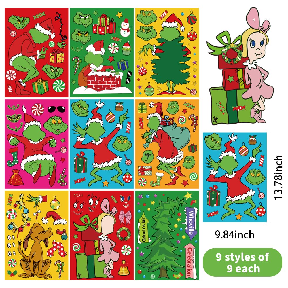 OUDE HOWER face stickers showing nine designs for kids’ DIY art.