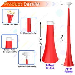 Ouffun plastic vuvuzela with durable ABS for reliable, long-lasting event sound.