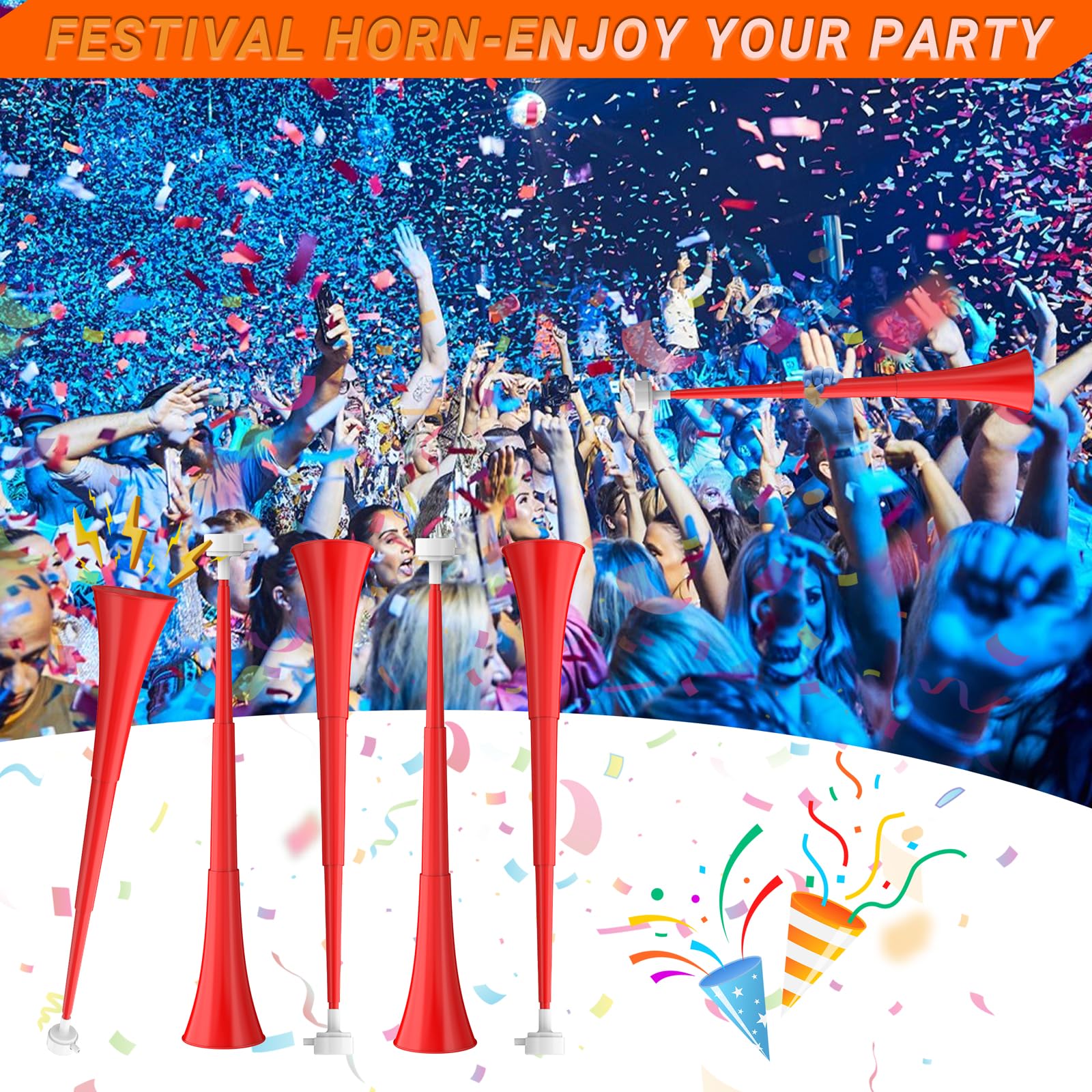 Ouffun stadium horn travels easily in a bag for on-the-go cheering.