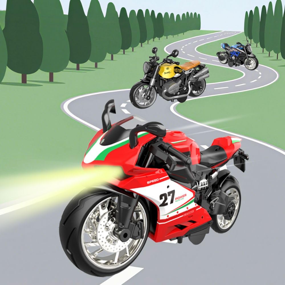 OUFOTAT Compact toy motorcycles fit neatly into small toy boxes