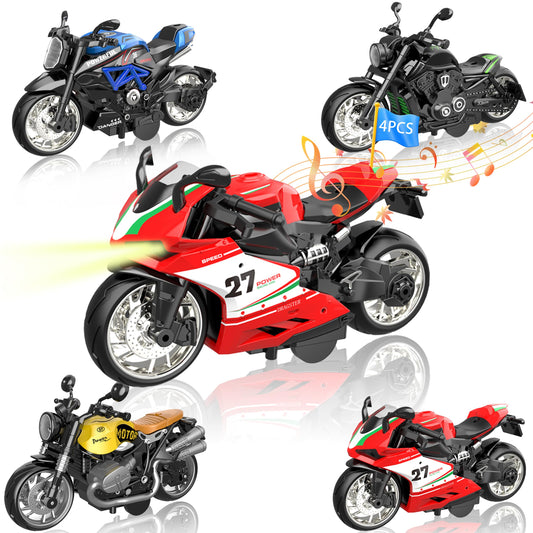 OUFOTAT pull back motorcycle color assortment front view for shelf display