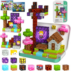 OUGUI 60-piece magnetic blocks travel case for on-the-go STEM play