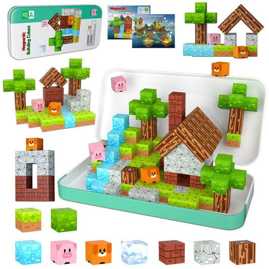 OUGUI Mini Magnetic Blocks with iron box for easy travel playtime.