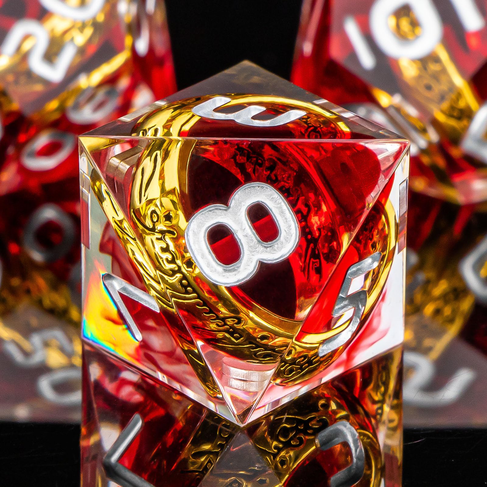 OUKELANWO hand-sanded polished ring dice support smooth rolling.