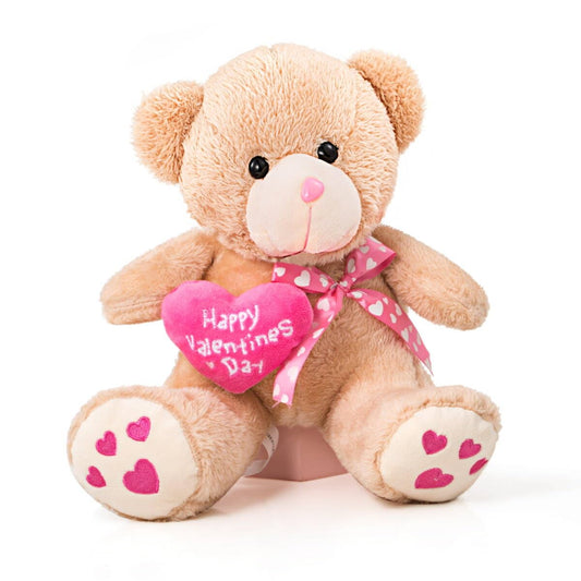 Oukiwi Valentine's plush dog with pink heart, a cozy gift idea