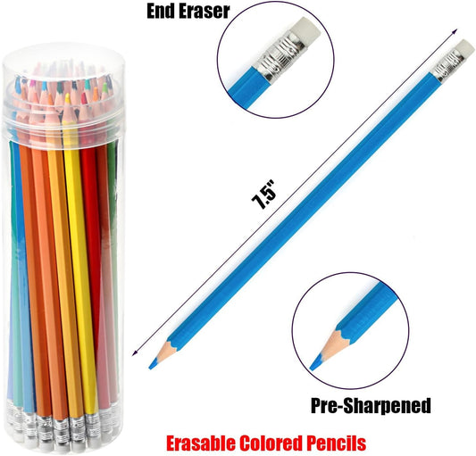 Ouksma pencils with built-in erasers for quick corrections during art