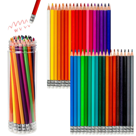 Ouksma pre-sharpened colored pencils ready for immediate drawing and color variety
