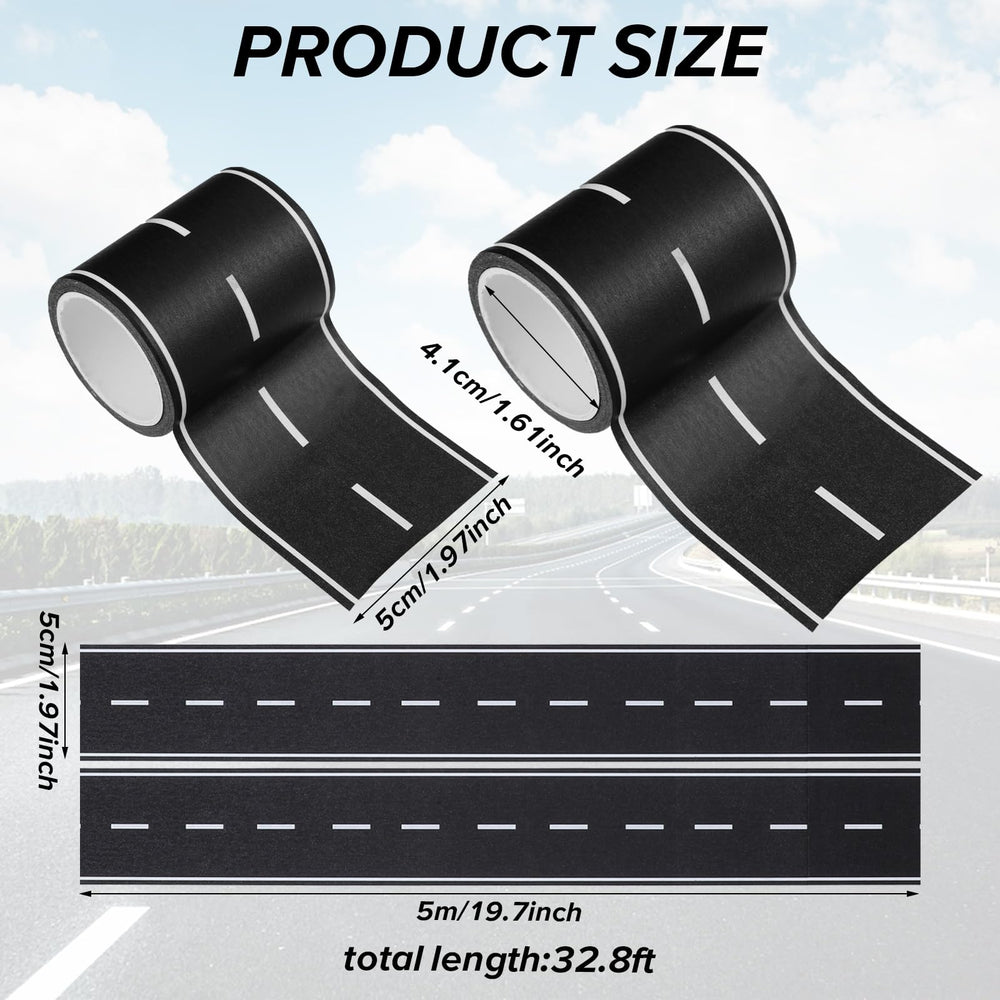 Ouligay black road tape for track with bold lines for racing layouts