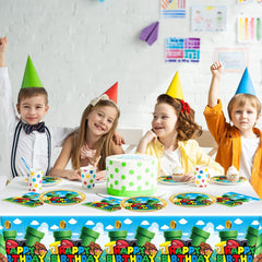 OULUN Super Bros party decor in action for a festive, low-effort setup.
