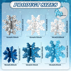 OuMuaMua blue white snowflake table decor adds seasonal charm to any surface.