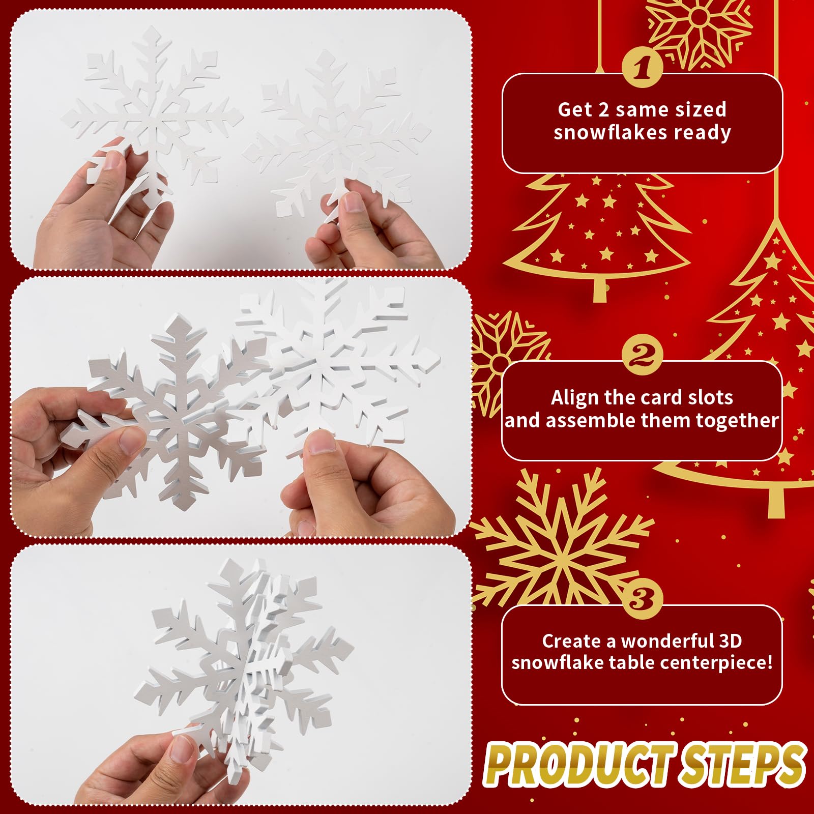 OuMuaMua Christmas table decor snowflakes brighten winter celebrations at home.