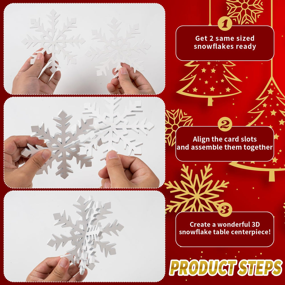 OuMuaMua Christmas table decor snowflakes brighten winter celebrations at home.
