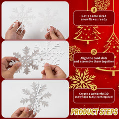 OuMuaMua Christmas table decor snowflakes brighten winter celebrations at home.