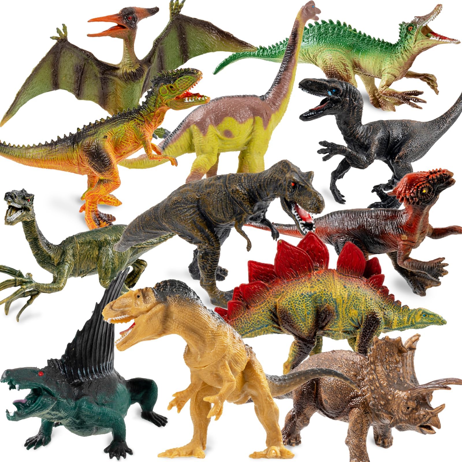 OuMuaMua T-Rex dinosaur figure, 6-7 inches, durable play for curious kids.