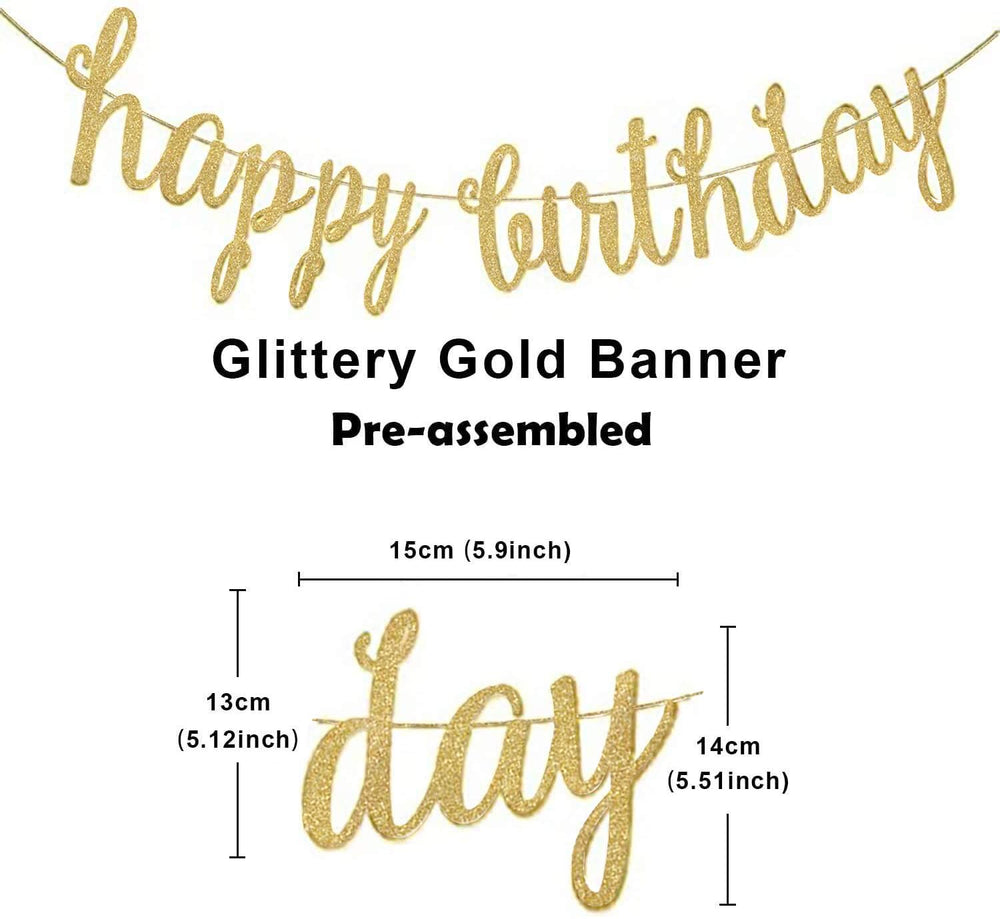 OuMuaMua glittery banner and garland create a high-end party look.