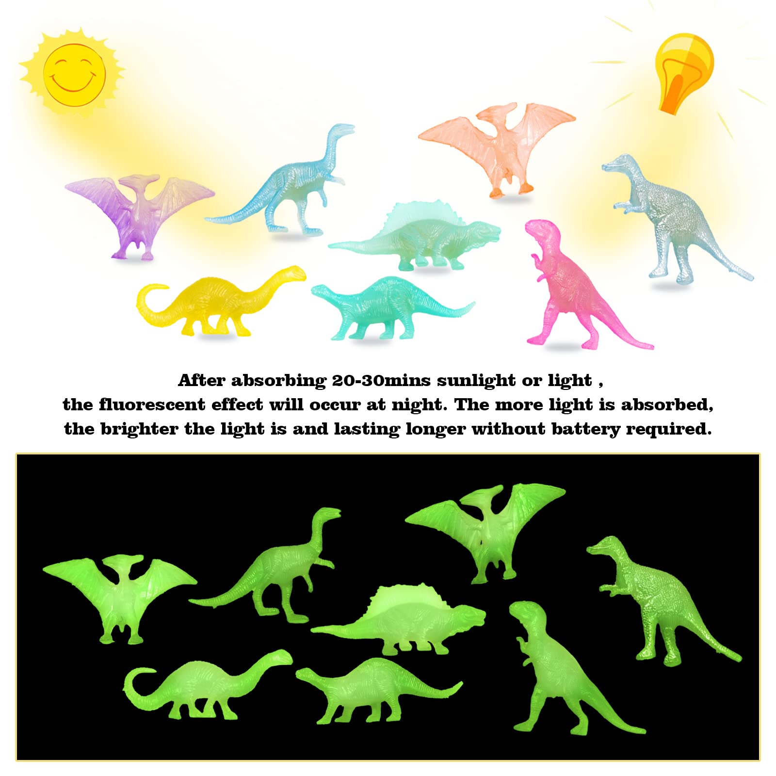 OuMuaMua glow dinosaur toy Ceratosaurus supports interactive learning through vivid luminescence.
