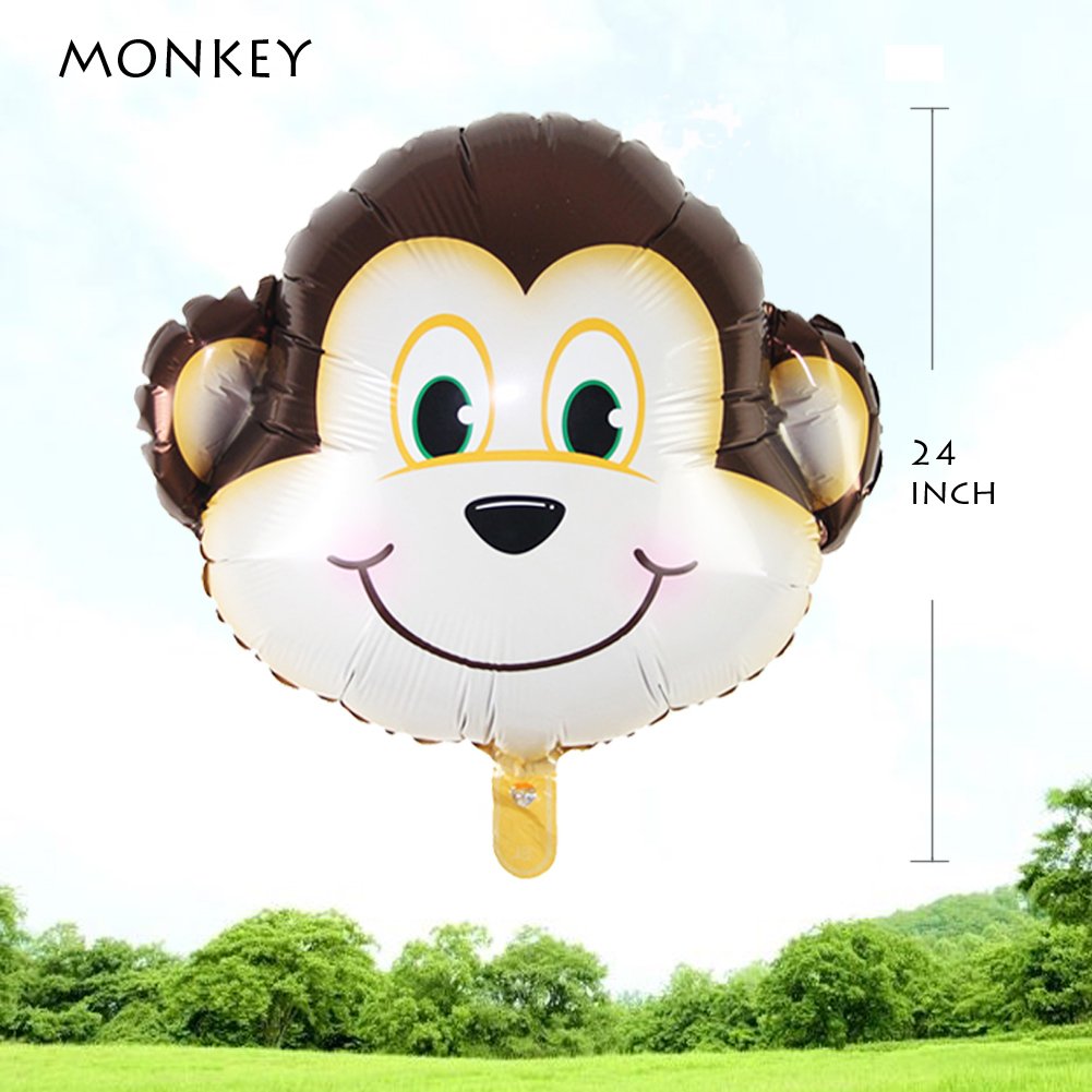 OuMuaMua Jungle Safari giraffe balloon 25in tall focal point for wild one celebration.