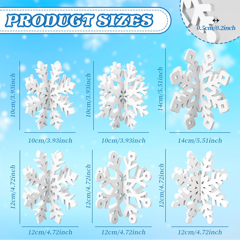OuMuaMua snowflake wooden decor for indoor Christmas tables and party settings.