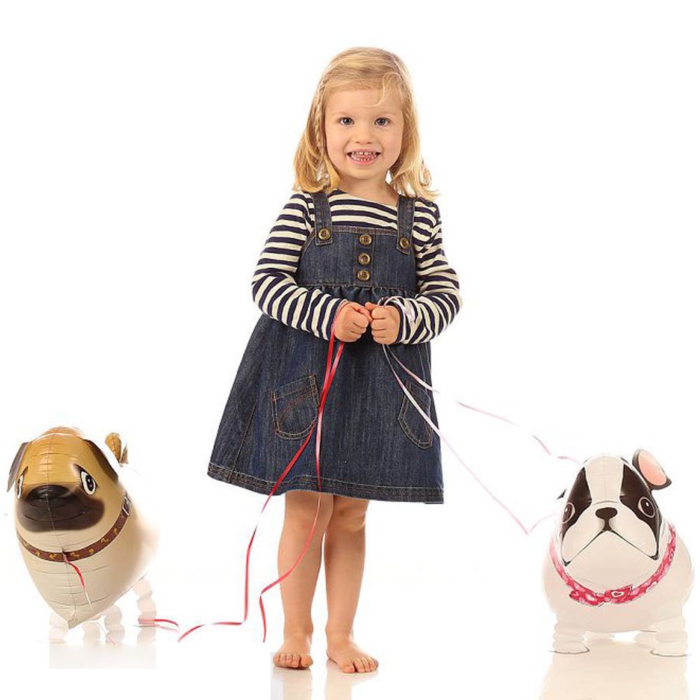 OuMuaMua walking dog balloon British Bulldog, bright kids' party decoration