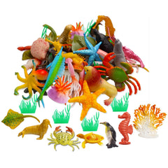 OuMuaMua 42pcs mini sea creature set for bath time learning.