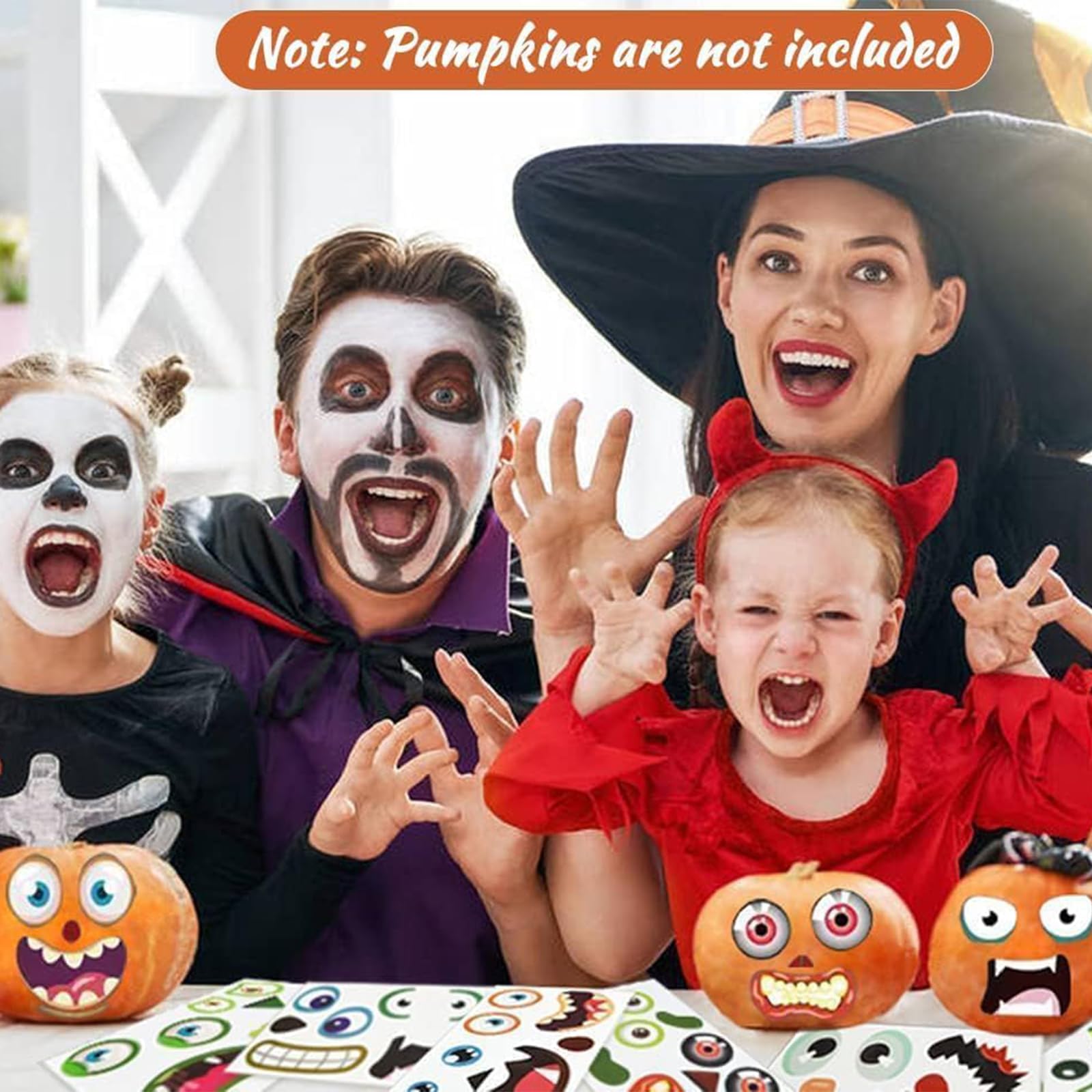 OuMuaMua mini pumpkin sticker sheet is waterproof for classroom art projects.