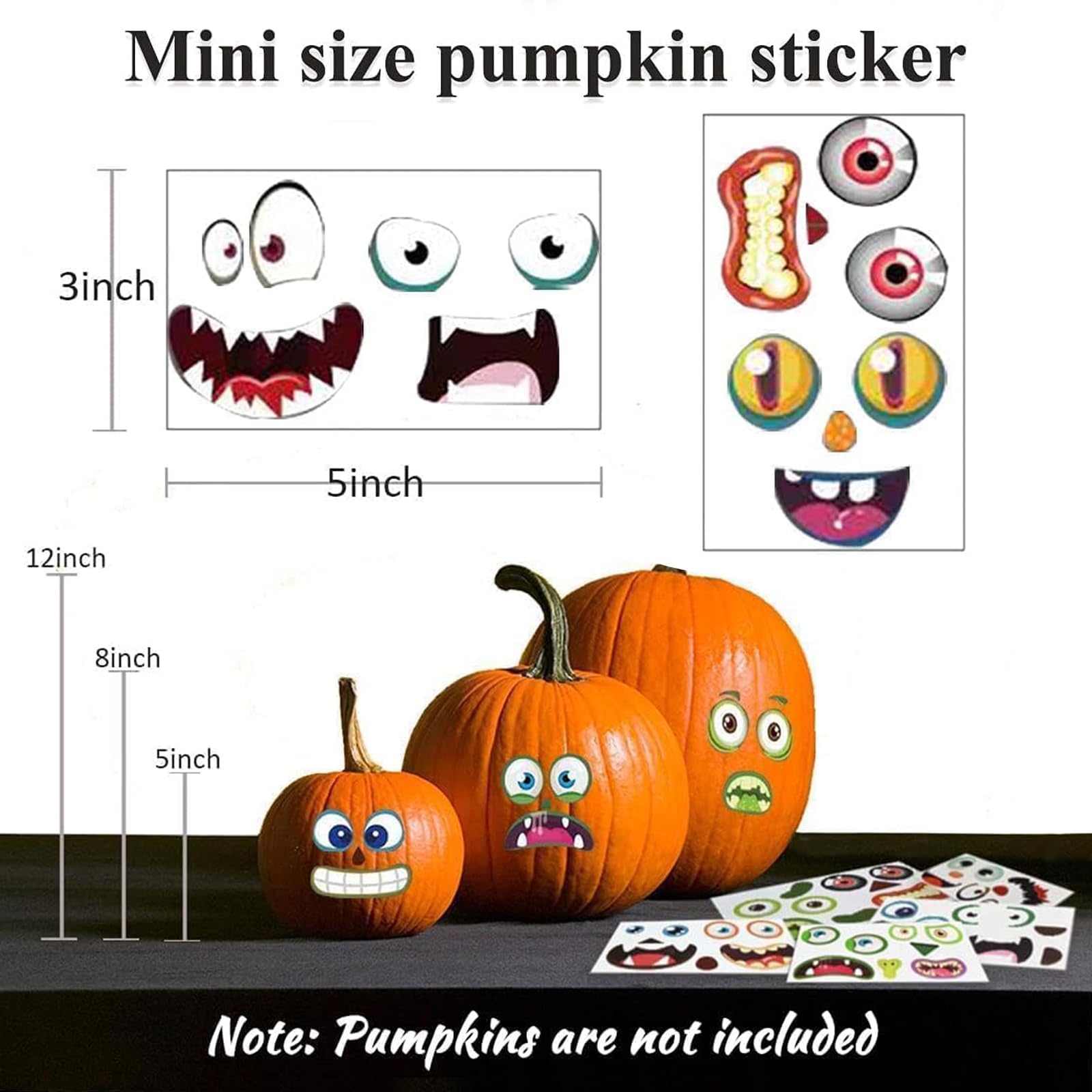 OuMuaMua self-adhesive pumpkin stickers are easy to apply on pumpkin crafts.