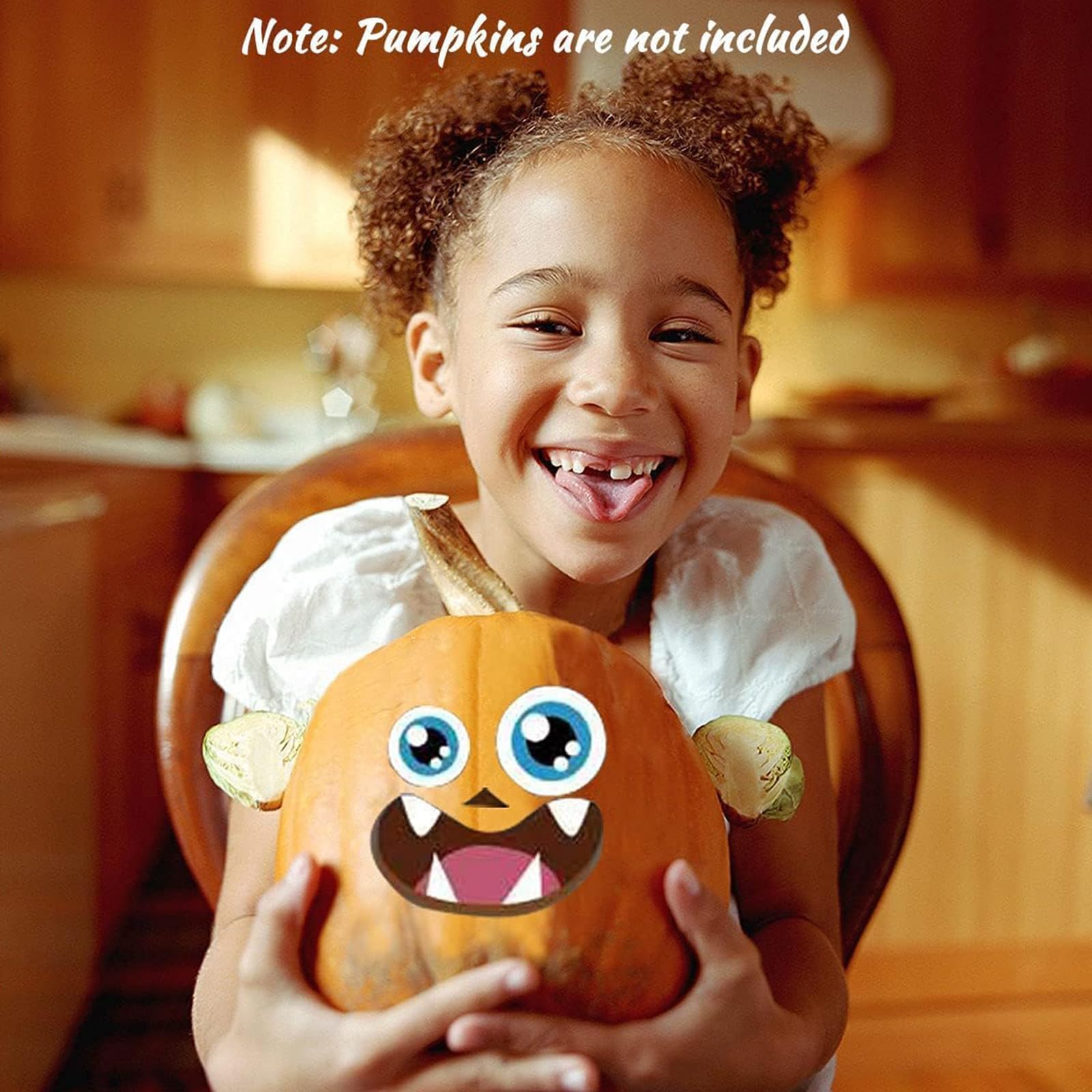 OuMuaMua 96-face set provides diverse expressions for creative pumpkin scenes.