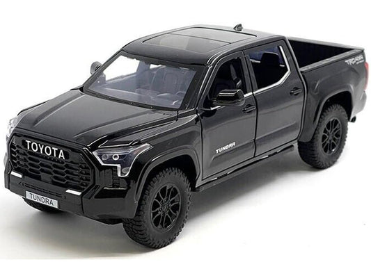 OUNAN 2023 Tundra TRD 4x4 diecast in black with precise finish for display.