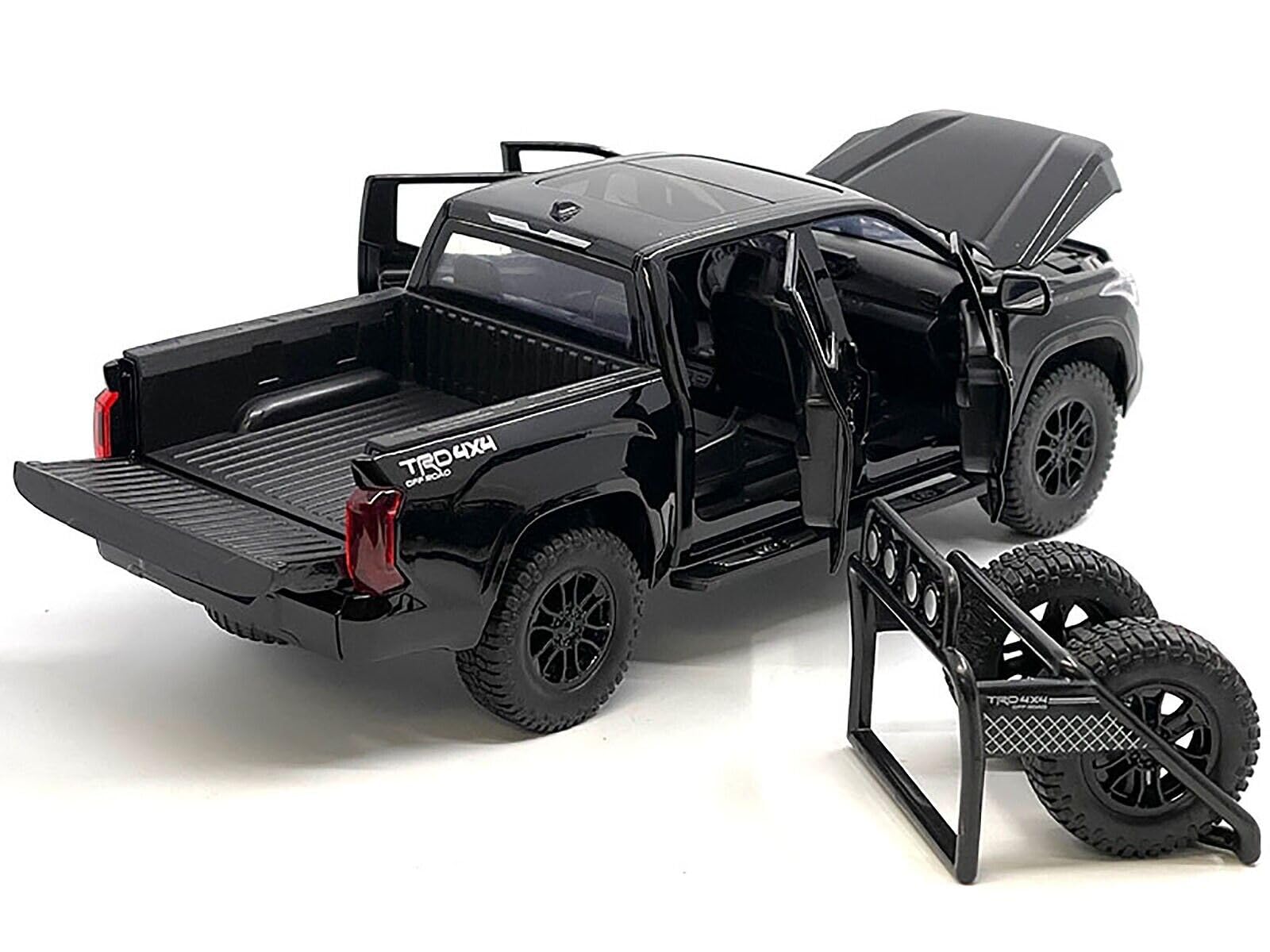 OUNAN diecast Tundra TRD shows sunroof detail for realistic collection display.
