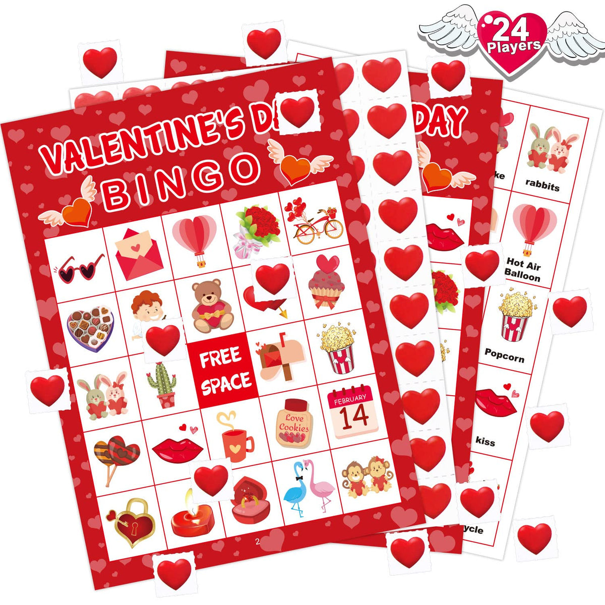 OUNENO Valentines bingo cards for kids offer classroom-friendly fun and easy setup.