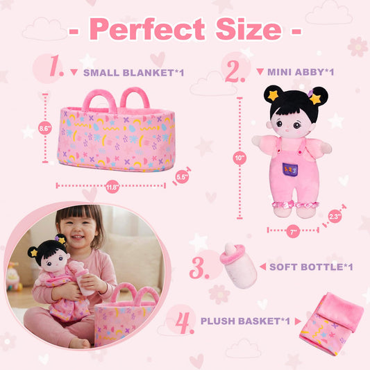 OUOZZZ baby doll in bassinet for nurturing bedtime routines.