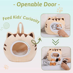 OUOZZZ portable cat playset with handle is ideal for travel and tidy storage